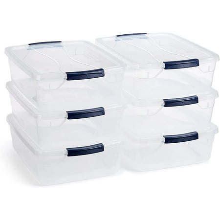 RubberMaid - Cleverstore Plastic Storage Tote Container with Lid (6 Pack)