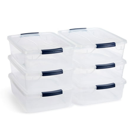 RubberMaid - Cleverstore Plastic Storage Tote Container with Lid (6 Pack)