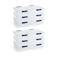 thumbnail image 1 of Rubbermaid Cleverstore 17 Quart Plastic Storage Tote Container w/ Lid (12 Pack), 1 of 12