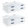 thumbnail image 1 of Rubbermaid Cleverstore 42 Qt Latching Stackable Storage Tote, Clear (8 Pack), 1 of 12
