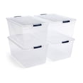 thumbnail image 1 of Rubbermaid Cleverstore 95 Quart Clear Plastic Storage Container & Lid, (4 Pack), 1 of 11
