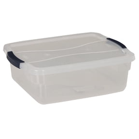 6-pack Rubbermaid Cleverstore Plastic Storage Containers - Stackable, Latching Lids - 6 Pack, 16 Qt, Clear — Home & Garage Storage, Stackable Design