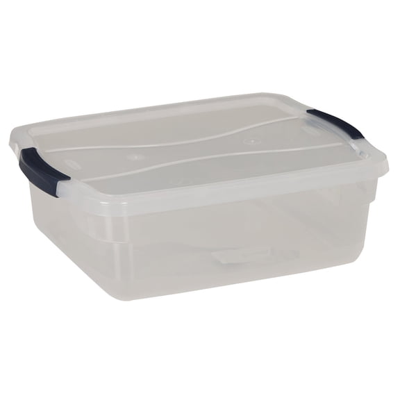 6-pack Rubbermaid Cleverstore Plastic Storage Containers - Stackable, Latching Lids - 6 Pack, 16 Qt, Clear — Home & Garage Storage, Stackable Design