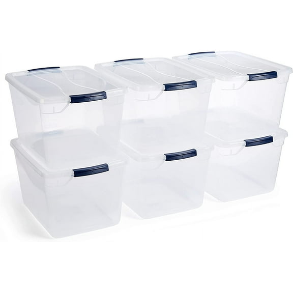 Rubbermaid® Cleverstore Storage Tote With Latching Lid, 30 Qt, 18-3/4" x 13-3/8" x 10-1/2", Clear