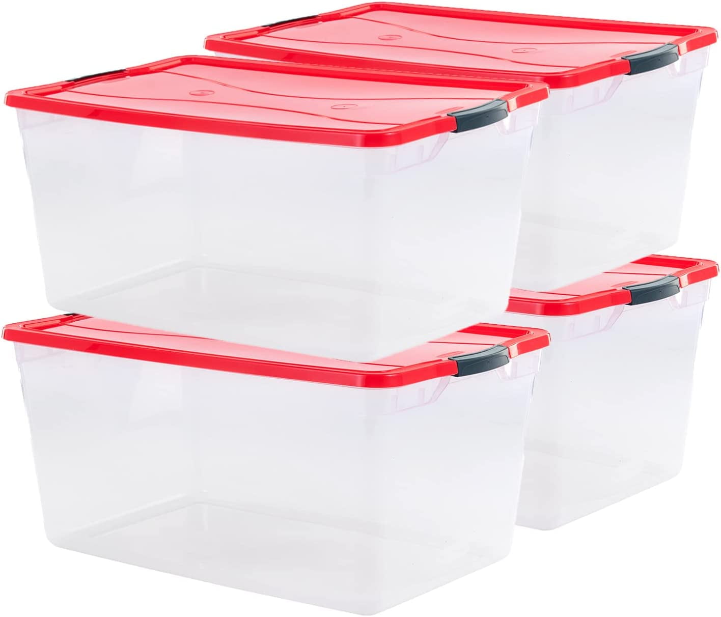 Rubbermaid Cleverstore 71 Qt Clear Holiday Storage Tote, Pack