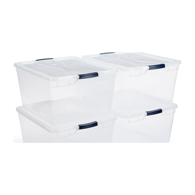  Rubbermaid Cleverstore Clear 71 Qt/18 Gal, Pack of 4