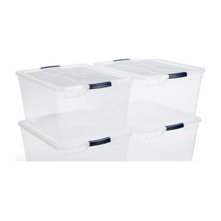 Bblina Small Plastic Storage Boxes, 6-Pack Clear Boxes Totes with Lids, 7  Quarts