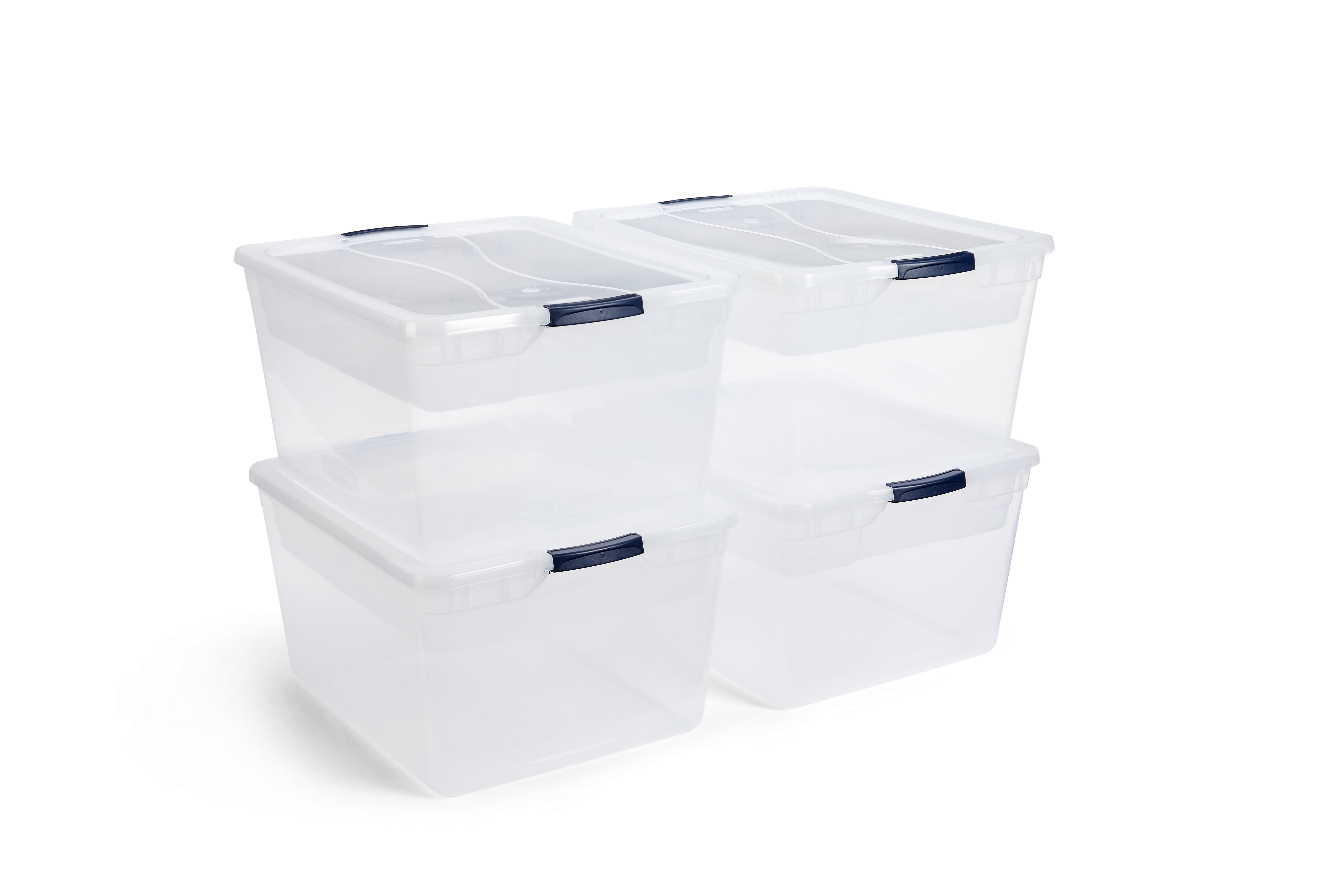 Rubbermaid Cleverstore Clear 71 Qt Plastic Storage Tote w/ trays