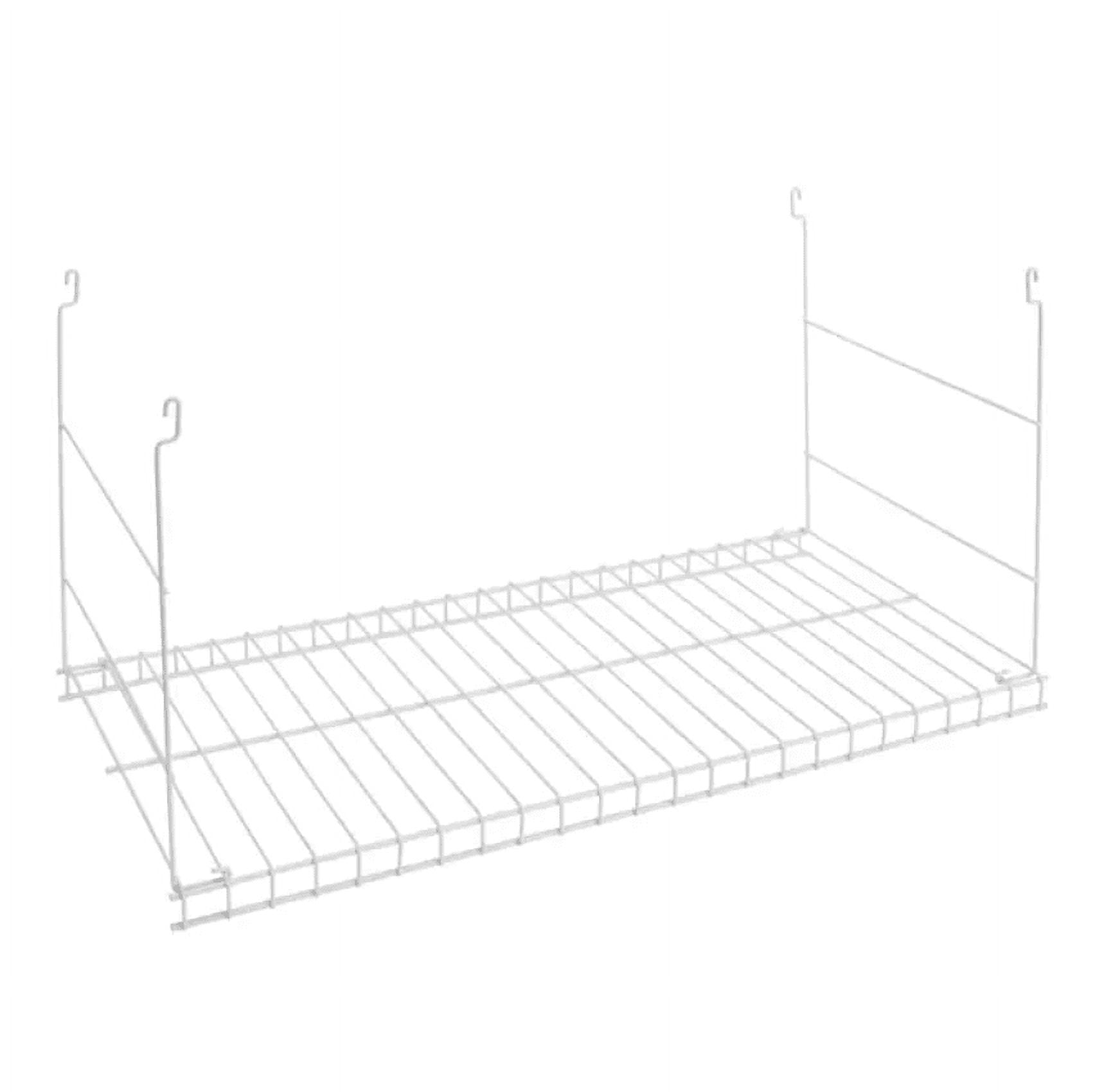 Rubbermaid Closet Hanging Wire Shelf, White, 24 in. For use in Closets, Laundry Rooms and Bedrooms