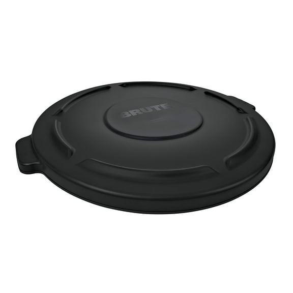 Rubbermaid Commercial Products BRUTE Heavy-Duty Round Trash/Garbage Lid, 44-Gallon, Black, for Landscapers/Construction Sites/Restaurants/Back of House/Offices/Warehouses, Pack of 4
