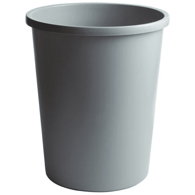 Rubbermaid Commercial 11 gal Round Trash Can, Gray, 15 3/4 in Dia, Open Top, LLDPE
