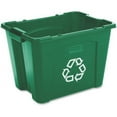 thumbnail image 1 of Rubbermaid Commercial 14-Gallon Recycling Box 14 gal Capacity - Stackable, Handle, Easy to Clean, Crack Resistant, Dent Resistant - 14.8" Height x 21" Width x 16" Depth - Polyethylene - Green, 1 of 2