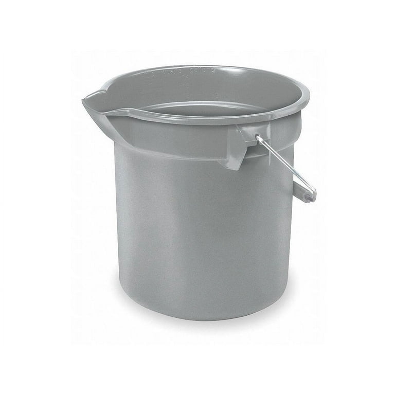 14 Quart Round Utility Bucket, Plastic, Gray, 12 14 Quart Round Utility Bucket, Plastic, Gray, 12