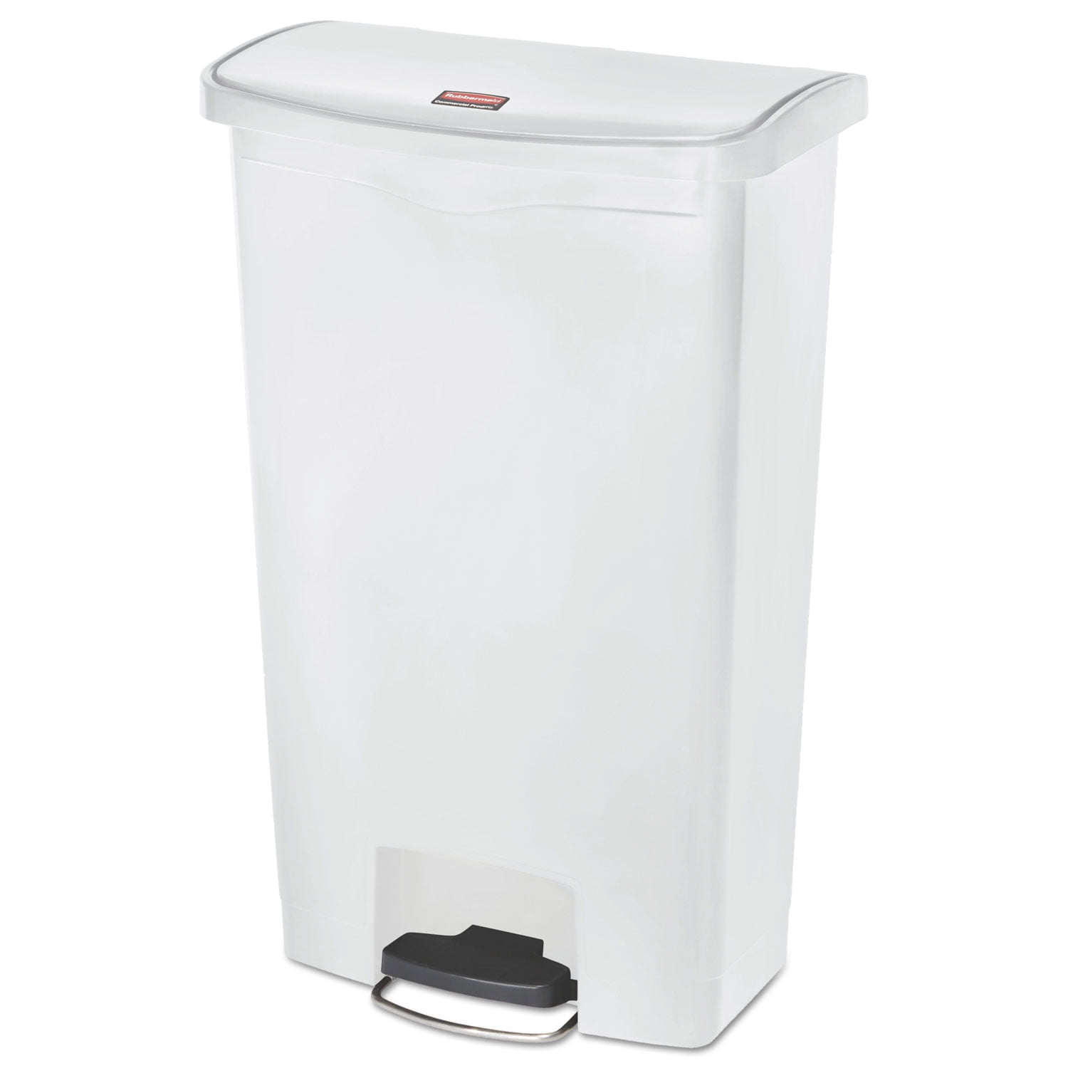 Slim Jim Streamline Resin Step-On Container, Front Step Style, 13 gal, Polyethylene, Black Slim Jim Streamline Resin Step-On Container, Front Step Style, 13 gal, Polyethylene, Black
