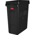 thumbnail image 1 of Rubbermaid Vented Slim Jim Resin Trash Can 16 Gallon Black (1955959), 1 of 2