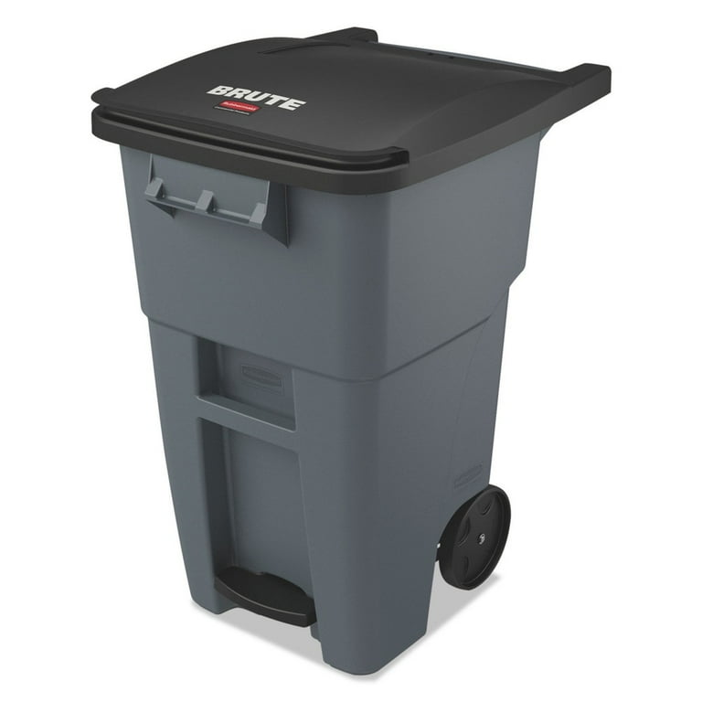 Brute Step-On Rollouts, 50 gal, Metal/Plastic, Gray Brute Step-On Rollouts, 50 gal, Metal/Plastic, Gray