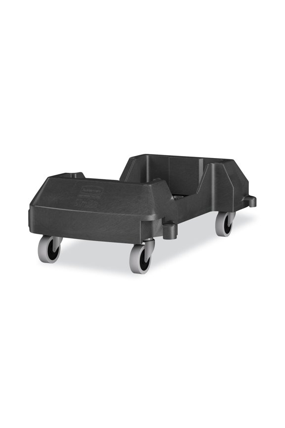 Rubbermaid Commercial 1980602 Slim Jim 23.86 in. x 14.71 in. x 8.36 in. 120 lb Capacity Resin Trainable Dolly - Black
