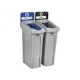 thumbnail image 1 of Rubbermaid Commercial 2007914 Slim Jim Recycling Station, 2 Stream Landfill / Mixed Recycling Bin, 1 of 15