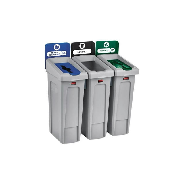 Rubbermaid Commercial 2007918 Slim Jim Recycling Station, Multiple