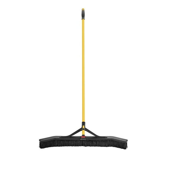 Maximizer Push-to-Center Broom 36", Polypropylene Bristles, Yellow/Black