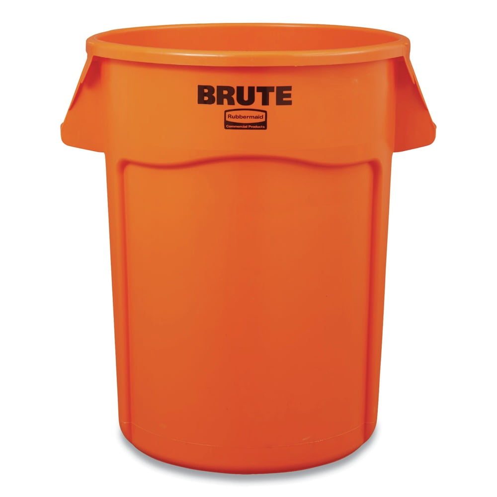 Brute Round Container, 32 gal, Resin, Orange Brute Round Container, 32 gal, Resin, Orange
