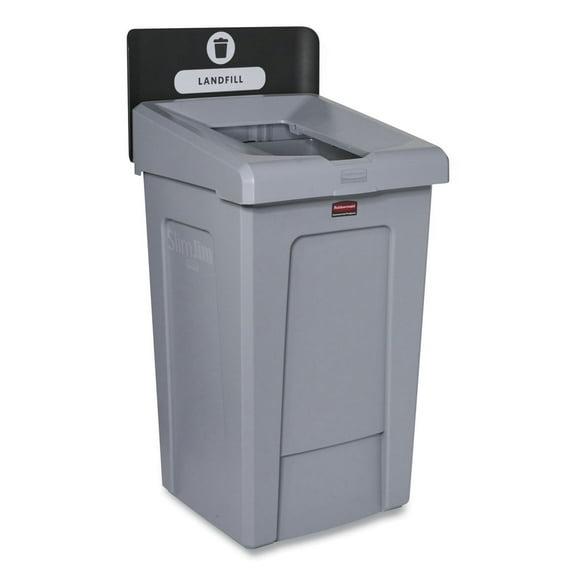 Rubbermaid Commercial 2171554 Slim Jim 33 gal 1-Stream Landfill Resin Recycling Station - Gray