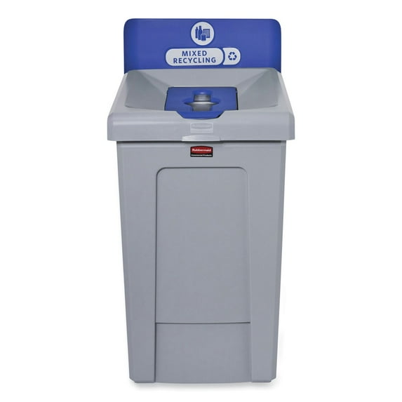 Rubbermaid Commercial 2171557 Slim Jim 33 gal 1-Stream Mixed Resin Recycling Station - Gray