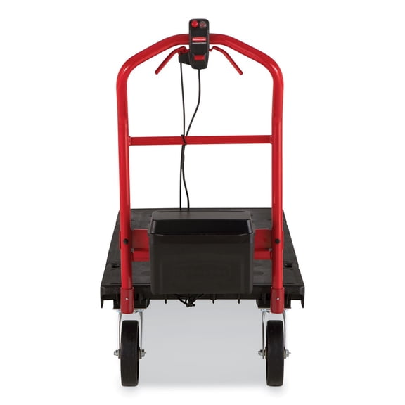 Rubbermaid Commercial 2173663 0.5 mph to 3 mph DC Motor 60 V Lithium-Ion Battery Motorized Kit for 24 in. x 48 in. Platform Trucks - Medium Black/Red