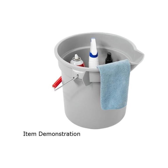 Rubbermaid Commercial 261400GYCT Brute 14-quart Round Bucket - Plastic, Steel - Gray - 6 / Carton