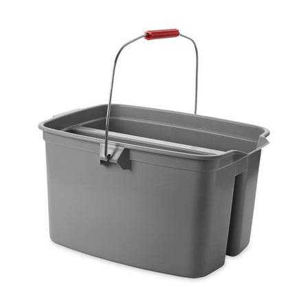 Rubbermaid Commercial 19 Quart Double Utility Pail 18 x 14 1/2 x 10 Gray Plastic 262888GY