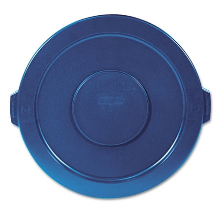 Rubbermaid Commercial Round Flat Top Lid for 32-Gallon Round Brute Containers 22 1/4" dia. Blue
