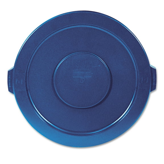 Rubbermaid Commercial Round Flat Top Lid for 32-Gallon Round Brute Containers 22 1/4" dia. Blue