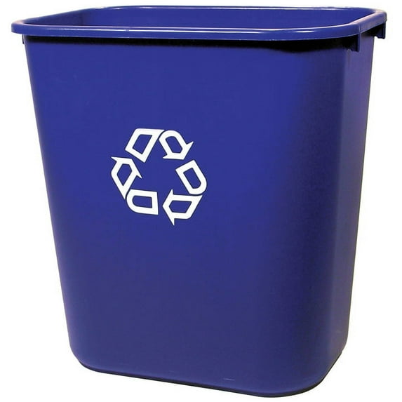 Rubbermaid Commercial 2956-73-BLUE Deskside Recycling Container, 28-1/8 Qt, Blue, Each