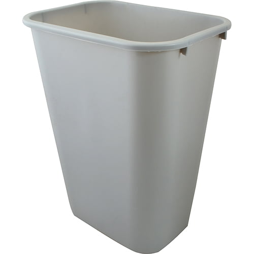 Rubbermaid Office Wastebasket, 10.25 Gallon Plastic Rectangular Open Top Garbage Bin No Lid, Gray