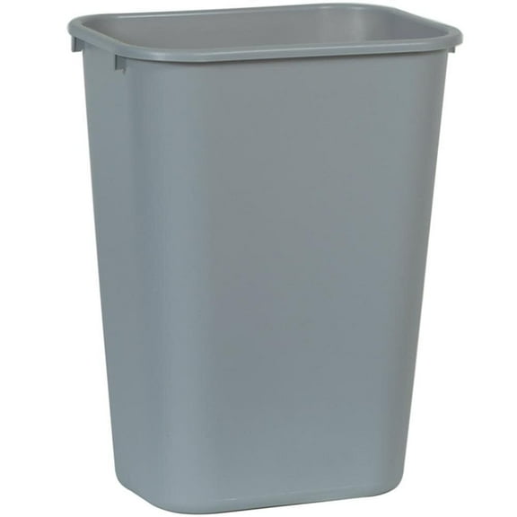Rubbermaid Commercial 295700GY Soft Molded Plastic Wastebasket, Rectangular, 10 1/4 gal, Gray