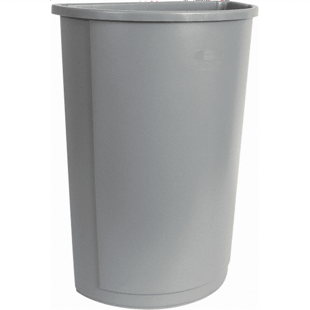 Rubbermaid Commercial 352000GY Untouchable Waste Container, Half-Round, Plastic, 21 gal, Gray