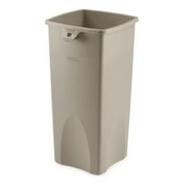 Rubbermaid Commercial Untouchable Waste Container Square Plastic 23gal Beige 356988BG