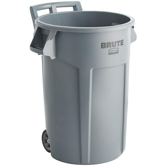 Rubbermaid Commercial  44 gal Brute Wheeled Container, Gray