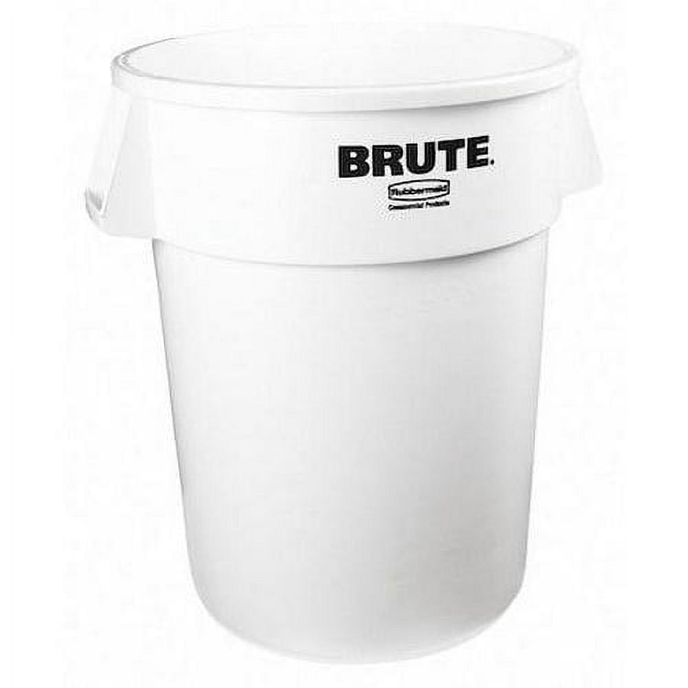 Rubbermaid Commercial 44 gal Round Trash Can, White, 24 in Dia, Open Top, Polyethylene