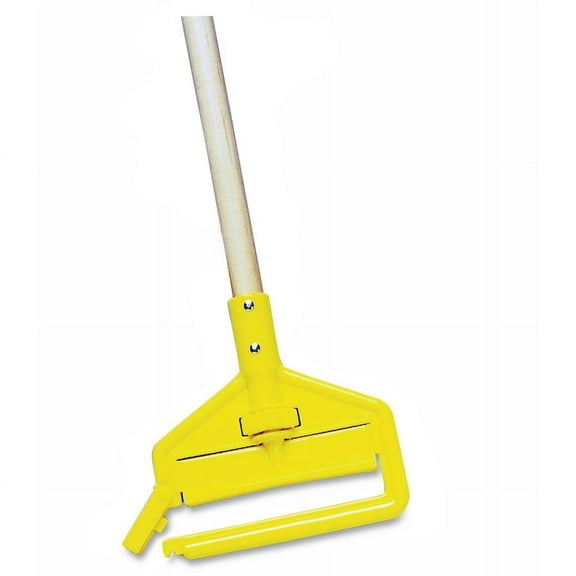 Rubbermaid Commercial 60" Invader Wet Mop Handle - 60" Length - Yellow - Hardwood, Plastic - 1 Each | Bundle of 5 Each