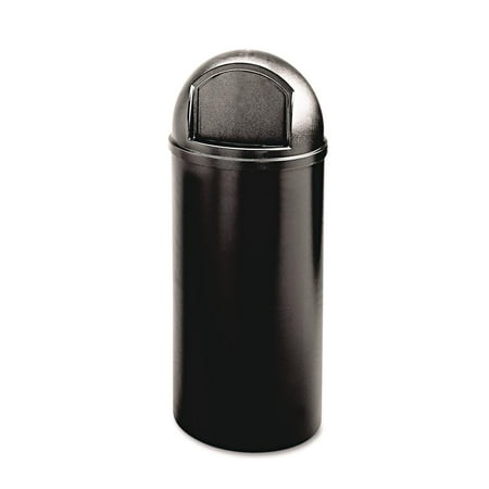 Rubbermaid Commercial Marshal Classic Container Round Polyethylene 25gal Black 817088BK