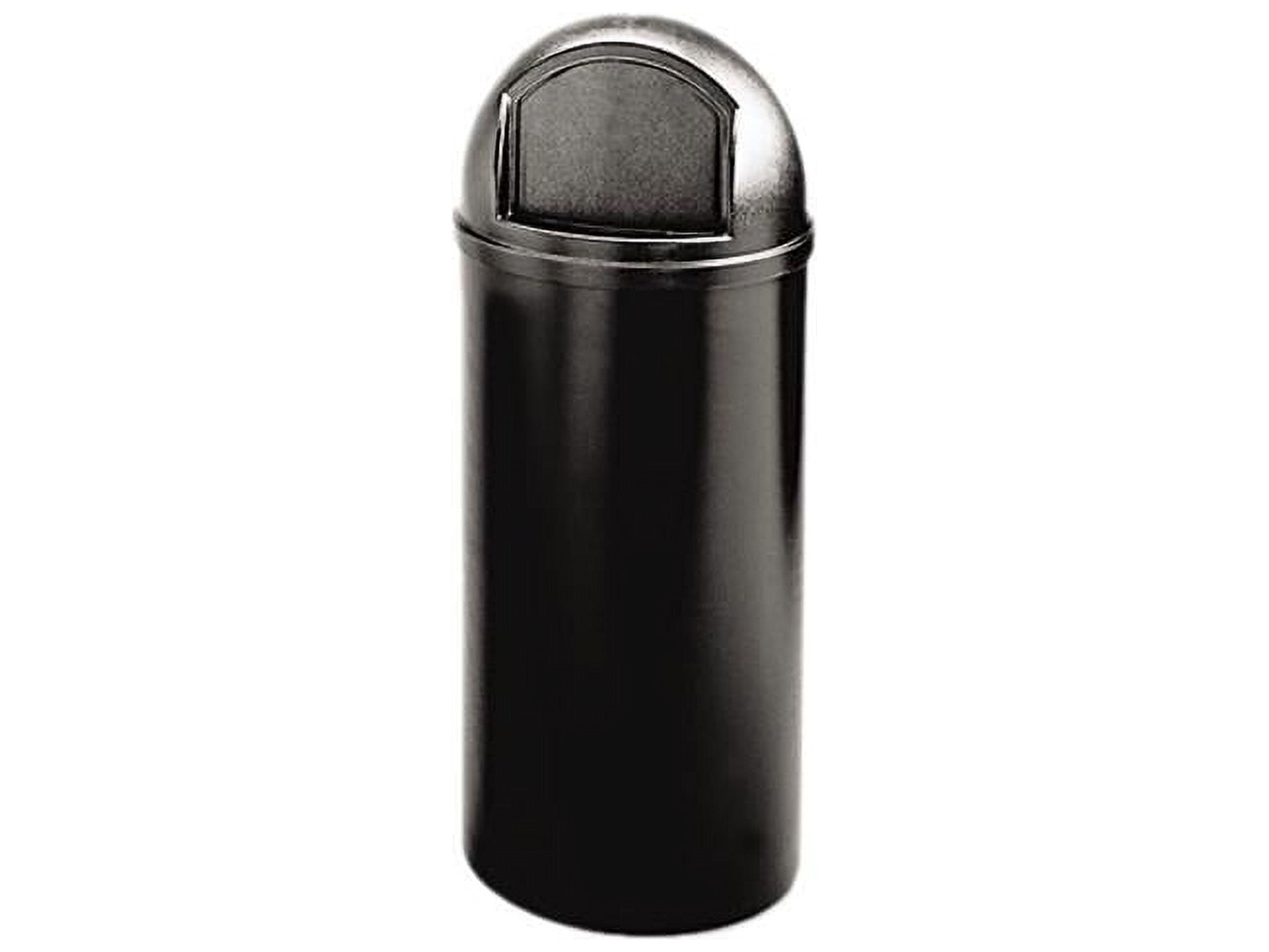 Rubbermaid Roughneck 32 Gal. Vented Black Round Trash Can with Lid
