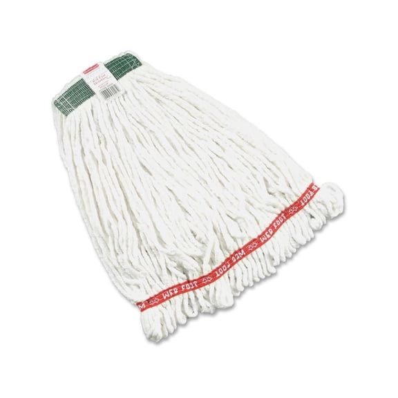 Web Foot Shrinkless Looped-End Wet Mop Head, Cotton/synthetic, Medium, White