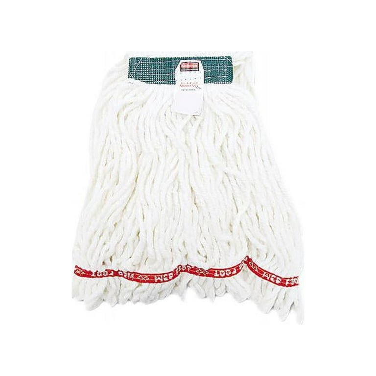 Web Foot Shrinkless Looped-End Wet Mop Head, Cotton/Synthetic, Medium, White Web Foot Shrinkless Looped-End Wet Mop Head, Cotton/Synthetic, Medium, White