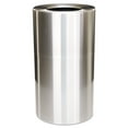 thumbnail image 1 of Rubbermaid Commercial FGAOT35SAPL 35-Gallon Open Top Round Indoor Receptacle with Liner - Satin Aluminum, 1 of 4