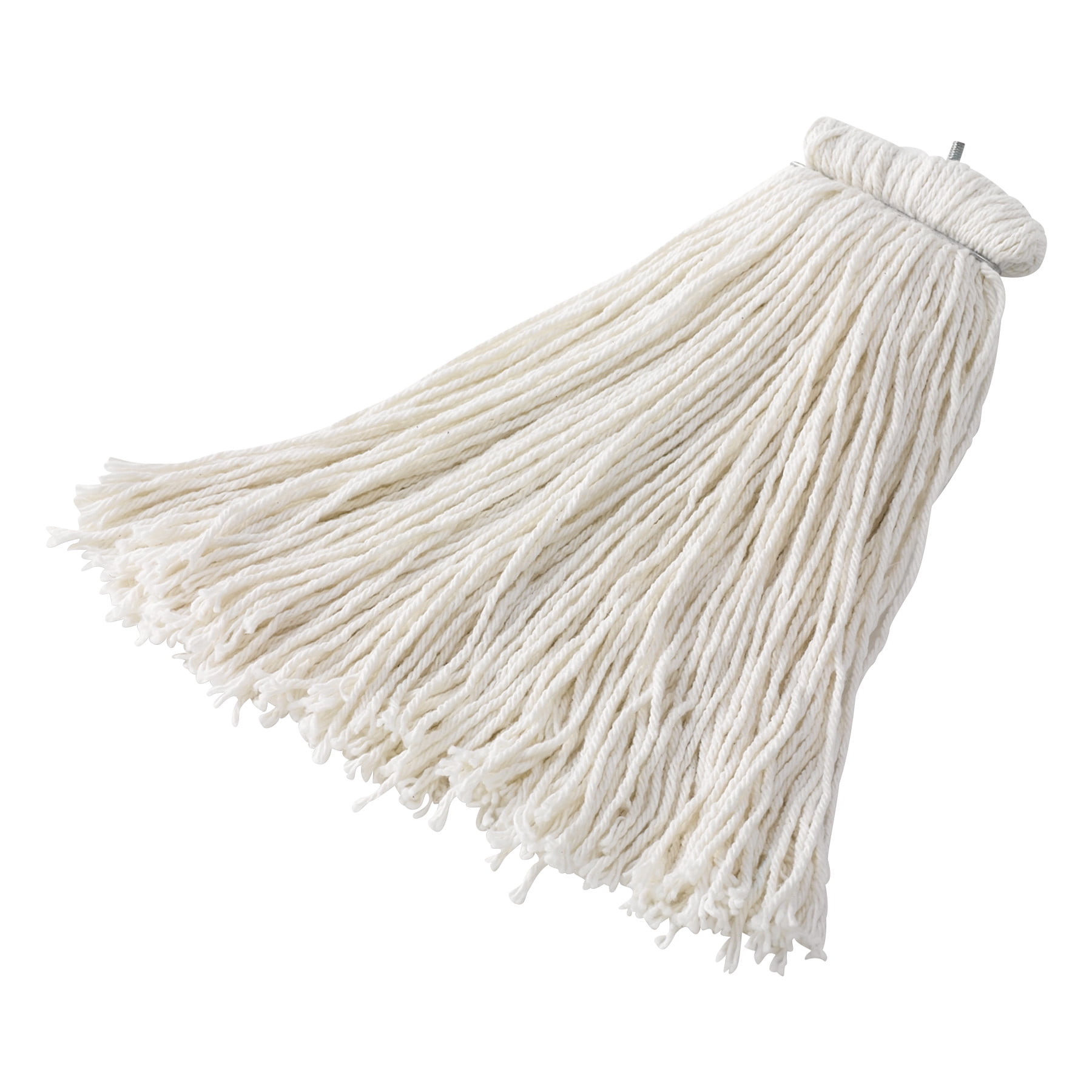 Boardwalk 4-Ply #16 Cut-End Cotton Mop Head - White, 12 Pack For Commercial Clamp Handles
