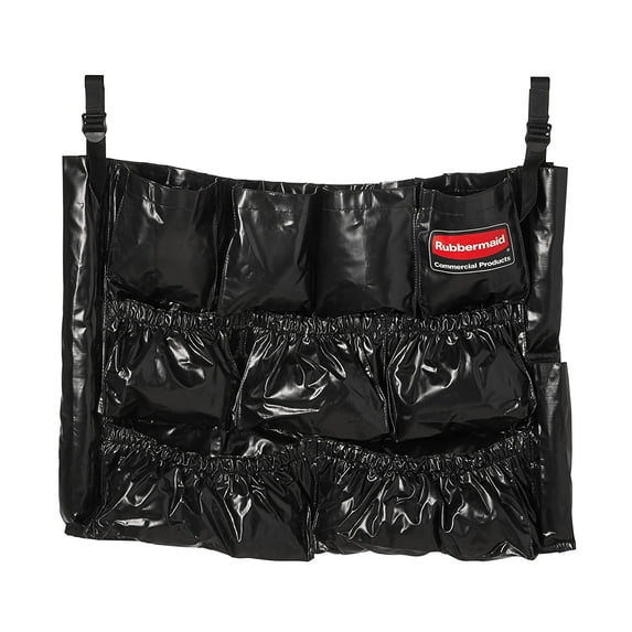 Rubbermaid Commercial Brute Caddy Bag, 12 Pockets, Black, 6/Carton