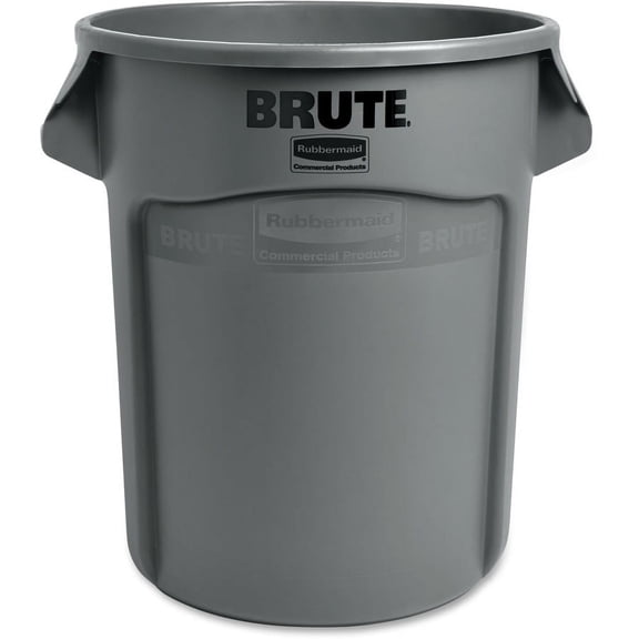 Rubbermaid Commercial Brute Round 20-Gallon Container - 20 gal Capacity - Round - 22.9" Height x 19.4" Diameter - Plastic - Gray - 1 Each | Bundle of 2 Each