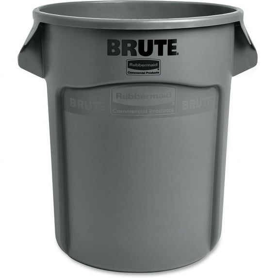 Rubbermaid Commercial Brute Round 20-Gallon Container - 20 gal Capacity - Round - 22.9" Height x 19.4" Diameter - Plastic - Gray - 1 Each Wastebasket Office