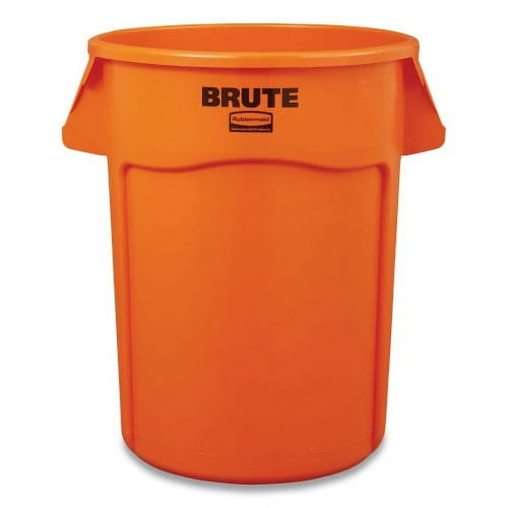 Rubbermaid Commercial Brute Round Container, 32 gal, Resin, Orange